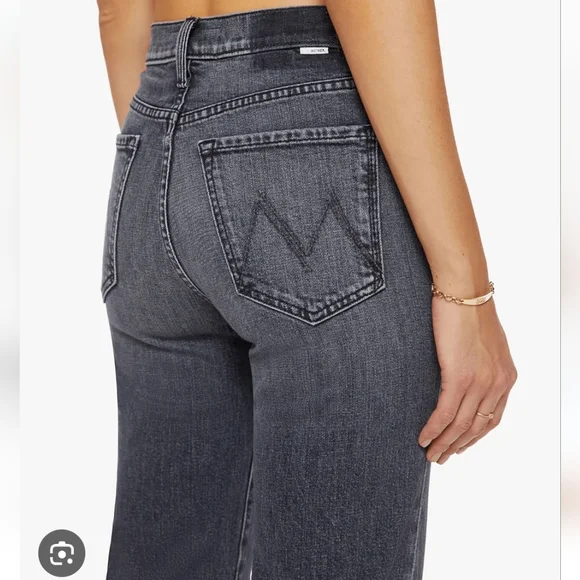 NWT Mother Superior the Rambler Zip Flood black denim jeans size 33 - Picture 8 of 12